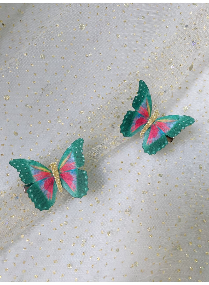 NAME 6-Pieces Fabric Butterfly Nickel free Hair Clips for Teens Women Hair Accessories (Color Random) - Image 5